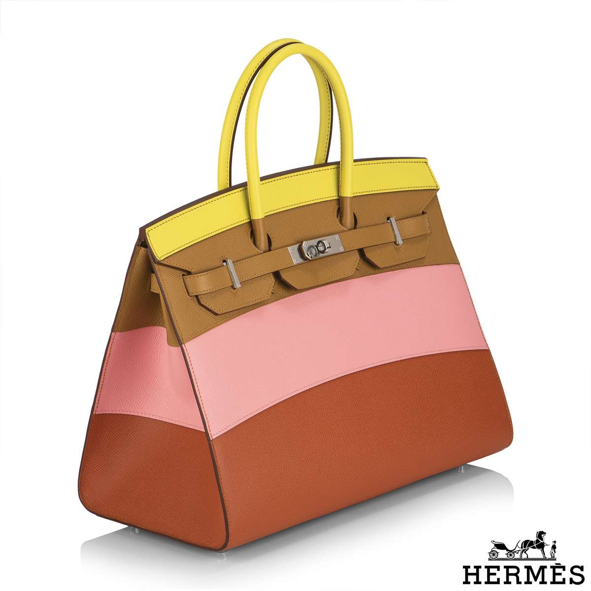 Hermes Rainbow Birkin 35 Limited Edition Bag Epsom Palladium
